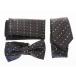  мужская мода бизнес casual галстук × бабочка галстук × pocket square комплект # чёрный земля полька-дот 