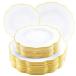 NOCCUR Gold plastic plate 120 sheets - white plastic plate Gold. . attaching wedding birthday party etc. - 10.2