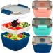 4 Pack Salad Lunch Containers 52 oz Salad Bowls with 4 Compartments Tray an