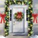 Dingion 4 Pcs Christmas Wreaths Decoration for Front Door with 9 ft 50 LED