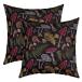 Wild Mushroom Pillow Cover 20x20 Inch,Autumn Fallen Palm Leaves Cushion Cas
