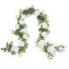 MARTINE MALL 2 Pcs 13FT Artificial Eucalyptus Garland with Flowers, Rose Vi