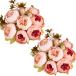 (Light Pink X2) - Ogrmar Vintage Artificial Peony Silk Flowers Bouquet for