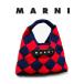 MARNI( Marni ) голубой &amp; красный Tec шерсть производства MARNI MARKET DIAMOND маленький сумка 