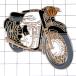 значок * Norton 2 колесо мотоцикл белый чёрный NORTON COMMANDO ENGLAND* Франция ограничение булавка z* редкость . Vintage было использовано булавка bachi