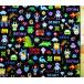 * Q- print quilting ( quilt ) cloth block manner game world ( black ) quilt cloth width - approximately 106cm frontal cover -oks
