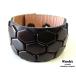 WENDY'Swenti-z стандартный Англия производства 3-Row Hexagon Stud Wrist Band 3 полосный Hexagon заклепки напульсник (BK/BK)