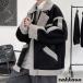 [. покупка ] мутоновое пальто кожаный жакет мужской кожаная куртка обратная сторона ворсистый мутон жакет мужской жакет мотоцикл жакет байкерская куртка Oniikei стиль 