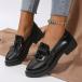  толщина низ Loafer женский бахрома Loafer обувь взрослый casual кисточка эмаль style легкий чёрный черный 
