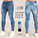  Denim брюки мужской обтягивающие джинсы брюки обтягивающий брюки Denim стрейч джинсы ji- хлеб тонкий мужской ножек длина эффект привлекательный casual низ 