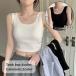  майка топ женский женщина tops нижнее бельё короткий раунд шея простой симпатичный модный 