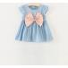  One-piece baby Kids короткий рукав gya The - flair пуховка рукав одноцветный лента вырез лодочкой Denim способ детская одежда ребенок одежда 80cm 90cm 100cm