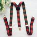  suspenders for adult unisex lady's men's check pattern red Y type formal lovely stylish outing? wedding present fa