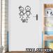  wall sticker toilet door shield a autograph door . lavatory . lavatory lavatory man woman WC stylish illustration wallpaper seal Monotone monochrome 