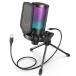 FIFINE USB �R���f���T�[�}�C�N �Q�[�~���O�}�C�N RGB���C�e�B���O �z�M�p�}�C�N �J�[�f�B�I�C�h�P��w���� �v���O���v���C �p�\