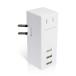  Elecom USB ответвление /USB женский ×3/AC×1/ ширина ../2.1A/ белый 