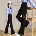  черный flare pants чёрный. flare pants flare pants Dance брюки длинные брюки zonchi- ребенок девочка Kids посещение школы Корея одежда одноцветный модный надеты брюки низ 