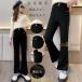  flare pants длинные брюки брюки ребенок девочка Kids посещение школы Корея одежда черный zonchi- низ длинные брюки весна лето осень-зима обычно надеты надеты одноцветный тонкий Fit 