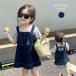  футболка сумка Kids ребенок Denim комбинезон юбка cut and sewn комплект zonchi- Корея одежда темно-синий 90 100 110 120 комбинезон все в одном джинсы 