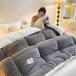  одеяло futon овца боа ватное одеяло futon с хлопком зима одноцветный толстый двойной одиночный zonchi- боа фланель нежный .... модный Северная Европа 