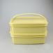 [ Vintage ] made in Japan Tupperware( tapper wear ) Duet yellow 2 step lunch box ( duckboard attaching ) airtight container 