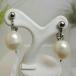  fresh water pearl earrings metal fittings Chrome plating 6 month birthstone ER-6