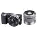  б/у 1 год гарантия прекрасный товар SONY NEX-5 двойной линзы комплект (E 18-55mm + 16mm F2.8) черный [NEX-5D]