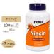 ナウフーズ ナイアシン サプリメント 500mg 100粒 NOW Foods Niacin カプセル 約3カ月分 つかれ エネルギー 活力 元気 ビタミンB3