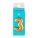  ваш заказ [woru mart бренд ] вес u selection plate номер свеча 3 Gold Gold Number 3 Birthday Candle, by