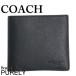 週末限定P5倍 コーチ COACH 財布 メンズ スポーツ カーフ レザー ウォレット 折り財布 F75084 BLK ブラック