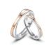 MIKAMU バイカラー 愛の証 ペアリング ジュエリーレディースリング メンズリング フリーサイズ シルバー925 純銀製 婚約指輪 結婚格安セール 着物　振袖　格安レンタル