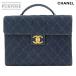 シャネル CHANEL マトラッセ ビジネス バッグ ブリーフケース デニム ブルー A02794