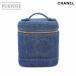  Chanel CHANEL vanity ручная сумочка Denim голубой A01998 Gold металлические принадлежности здесь Mark Vintage Vanity 90222476