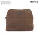  Hermes HERMES Bolide сумка GM хлопок парусина кожа Brown серебряный металлические принадлежности Bolide Pouch 90229889