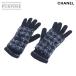  не использовался выставленный товар Chanel CHANEL перчатка перчатки кашемир шелк темно-синий голубой здесь Mark Gloves 90306448
