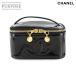  Chanel CHANEL здесь Mark vanity ручная сумочка эмаль черный A07058 Gold металлические принадлежности Vintage Vanity 90312034