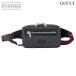 не использовался выставленный товар Gucci GUCCI GGs шкив m ремень сумка корпус поясная сумка черный серебряный металлические принадлежности 474293 90322702