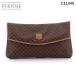  как новый Celine CELINE Macadam клатч PVC кожа Brown Gold металлические принадлежности Vintage Macadam Clutch Bag 90324997