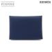 не использовался выставленный товар Hermes HERMESkaru vi Duo футляр для карточек футляр для визитных карточек Epson голубой темно-синий B печать Calvi Duo Card Case 90343872