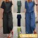  верх и низ в комплекте выставить linen женский верх и низ салон одежда короткий рукав тонкий футболка брюки часть магазин надеты wide брюки женский 