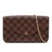 LOUIS VUITTON Louis Vuitton posieto Damier небольшая сумочка * Ferrie si-N63032eben Brown Италия производства брендовая сумка женский б/у хороший товар 
