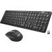 Arteck 2.4G беспроводной беспроводная клавиатура мышь комплект легкий тонкий Type-C заряжающийся полный размер клавиатура мышь компьютер 