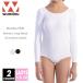 wundou(undou) Kids гимнастика балет Leotard одноцветный женский p520 110-150 2 цвет белый черный . пот скорость . длинный рукав длинный рукав художественная гимнастика часть .