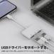 OTG �ϊ��A�_�v�^ 3in1 USB �J���� �ϊ� lightning to USB �[�d�Ή� iPhone iPad OTG�P�[�u�� �[�d���Ȃ��� �o�����f�[�^�]�� �ʐ^ �r�f�I�]�� �A�v���s�v �֘A�摜2