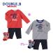 ミキハウス mikihouse ダブルビー DOUBLE B 箱付 カレッジロゴ風長袖Tシャツ+8分丈パンツ+ソックス☆3点ギフトセット
