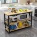  кухонный прилавок обеденный стол верстак кухонный стол Islay ndo кухня открытый тип место хранения подставка кухня шт. 2 уровень подставка сборка тип Work стол из дерева настольный 
