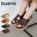 [BUENO SHOESbeno обувь ] Cross дизайн сандалии [A2605] толщина низ задний ремешок Flat натуральная кожа черный 
