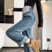  материнство Denim брюки .. джинсы .. поддержка талия стрейч Denim roll выше возможно широкий Silhouette casual выход надеты беременность одежда . покупка 