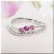  рубин розовый турмалин 2 полосный булавка кольцо для ключей K10WG