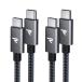 USB C кабель [1m× 2 шт / серый, PD3.0 соответствует, 60W внезапный скорость зарядка ] модель c кабель данные пересылка разъединение предотвращение высокая прочность нейлон 